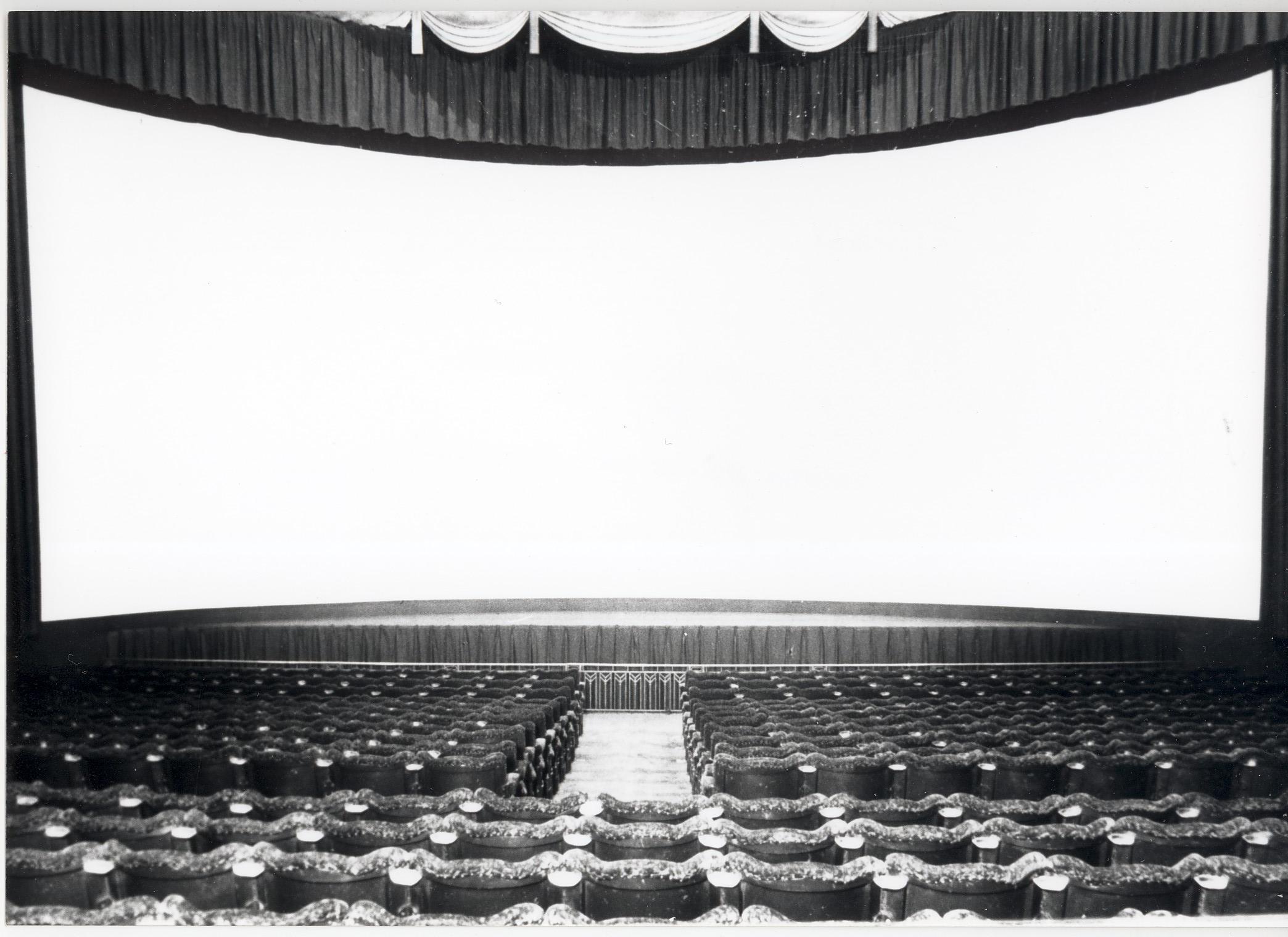Three-screened cinema, London Casino Cinerama Screen seen from the stalls, 1954, courtesy Cameron MacIntosh Ltd Archive