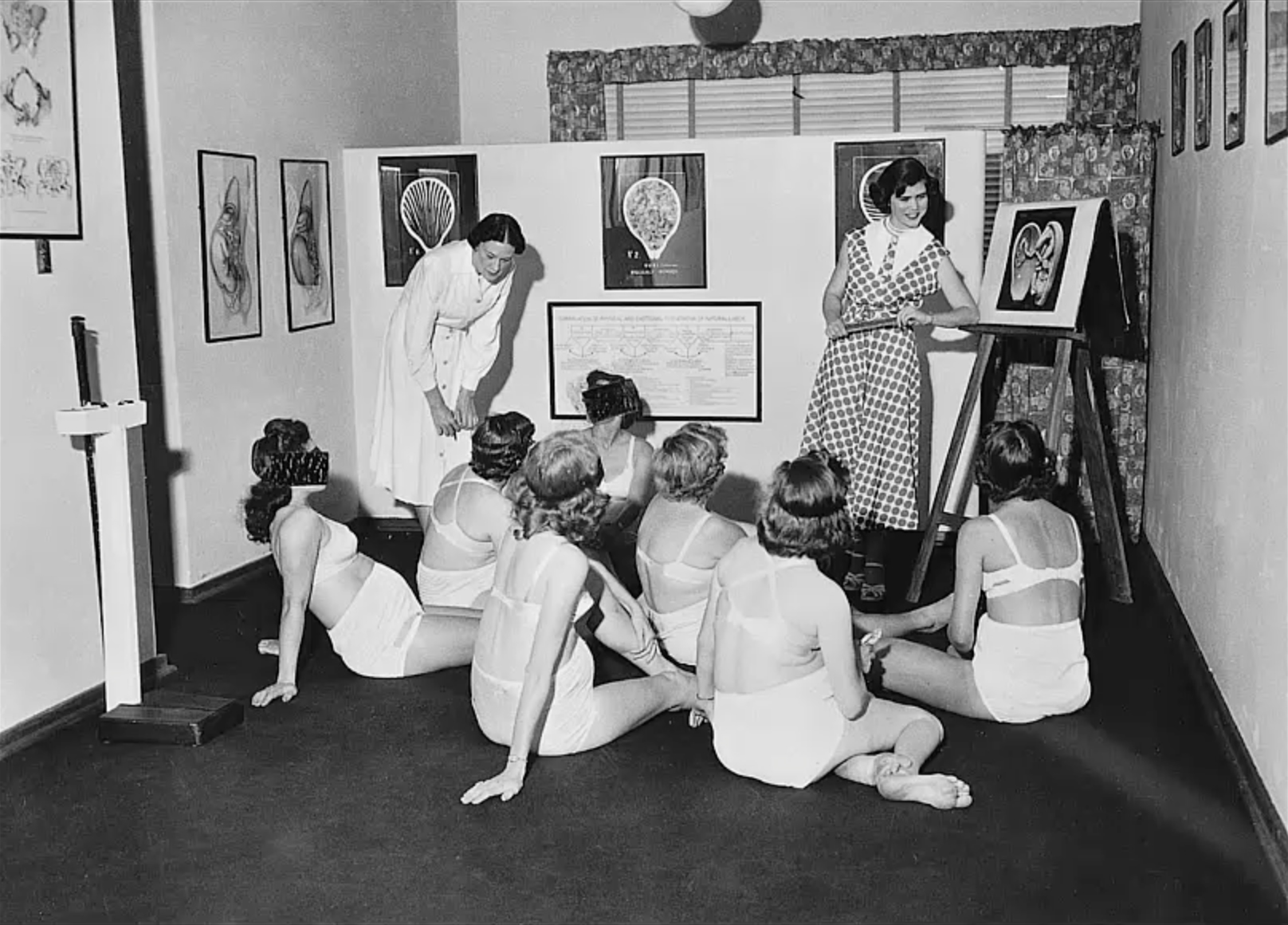 Women in Ante Natal Classes Exercising by Grantly Dick-Read. Courtesy Wellcome Images
