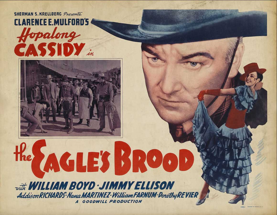 Photo: Film poster for 1935 Hopalong Cassidy film The Eagle's Brood, Wikicommons