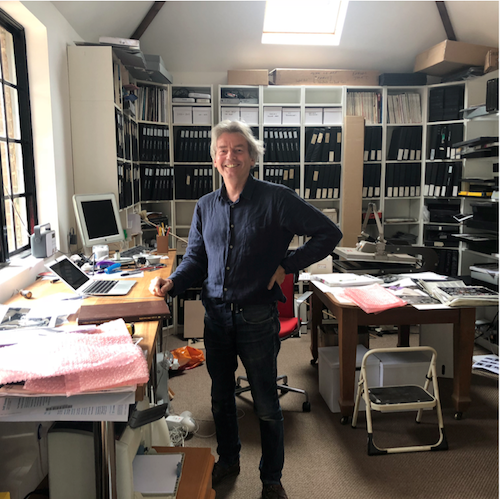 Dafydd Jones in his archive, 2018