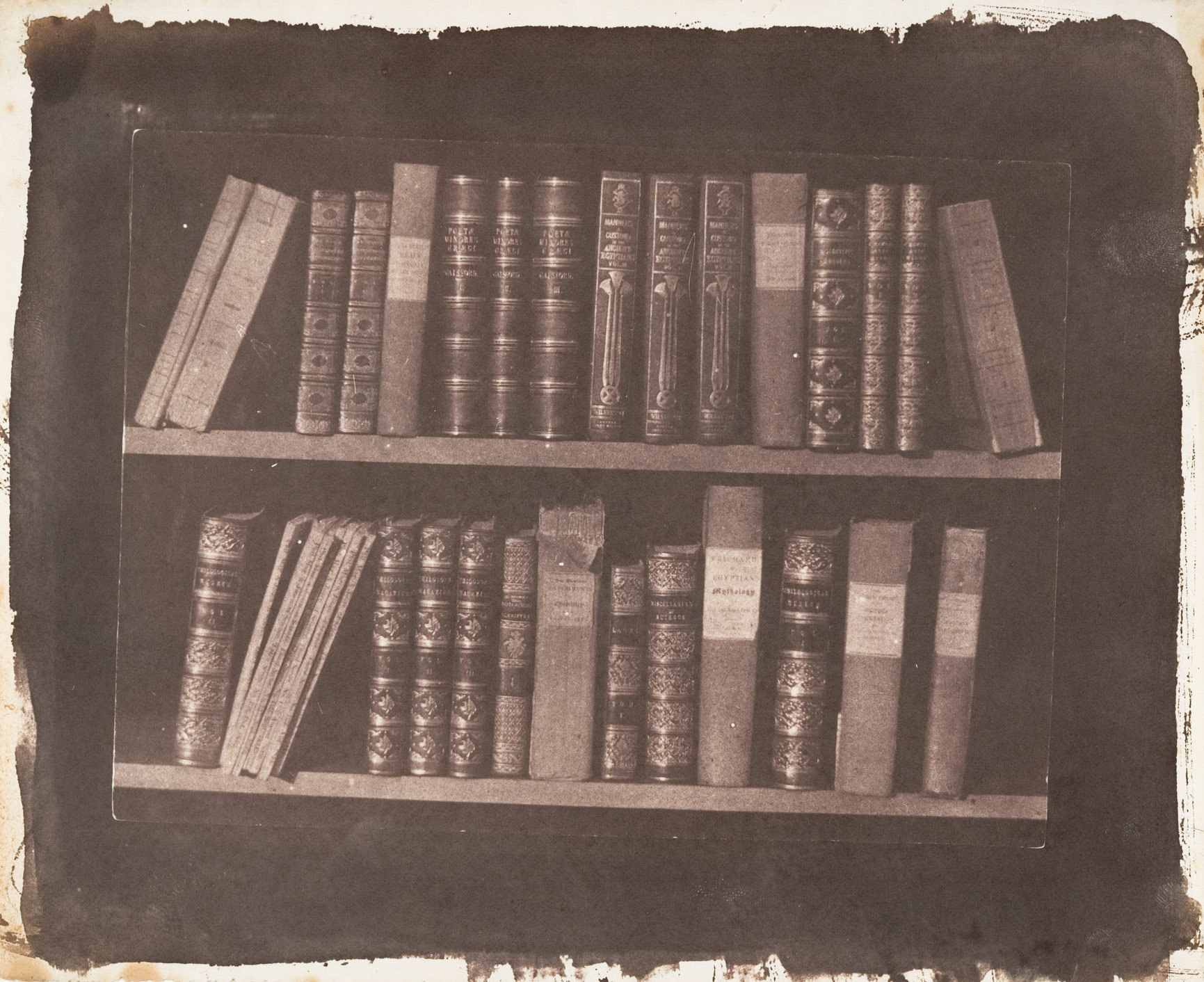 William Henry Fox Talbot, "A Scene in a Library", from The Pencil of Nature, Part 2, Plate 8, January 1845