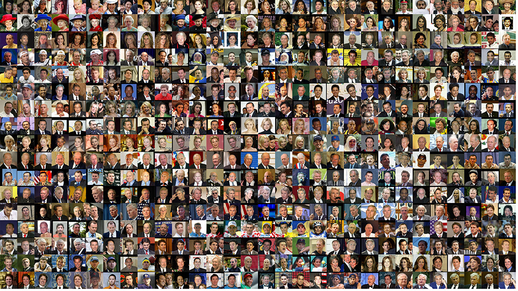 A grid of images from the Microsoft Celeb(MS-Celeb-1M) dataset.