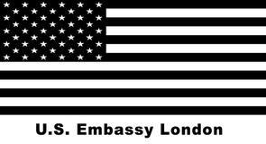 US flag in black and white