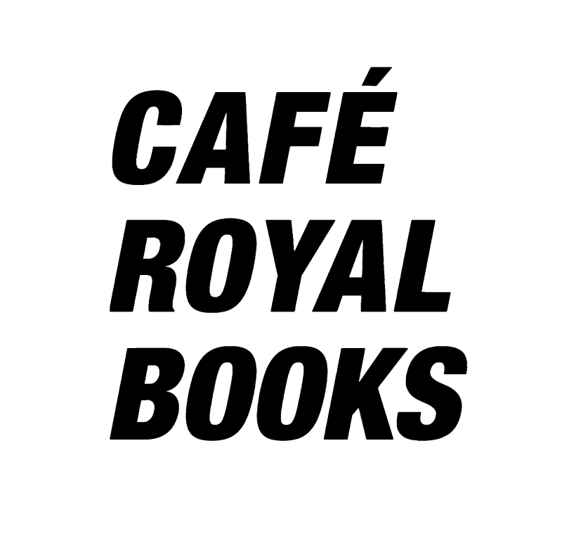 Cafe Royal Books logo with black text on white circular background