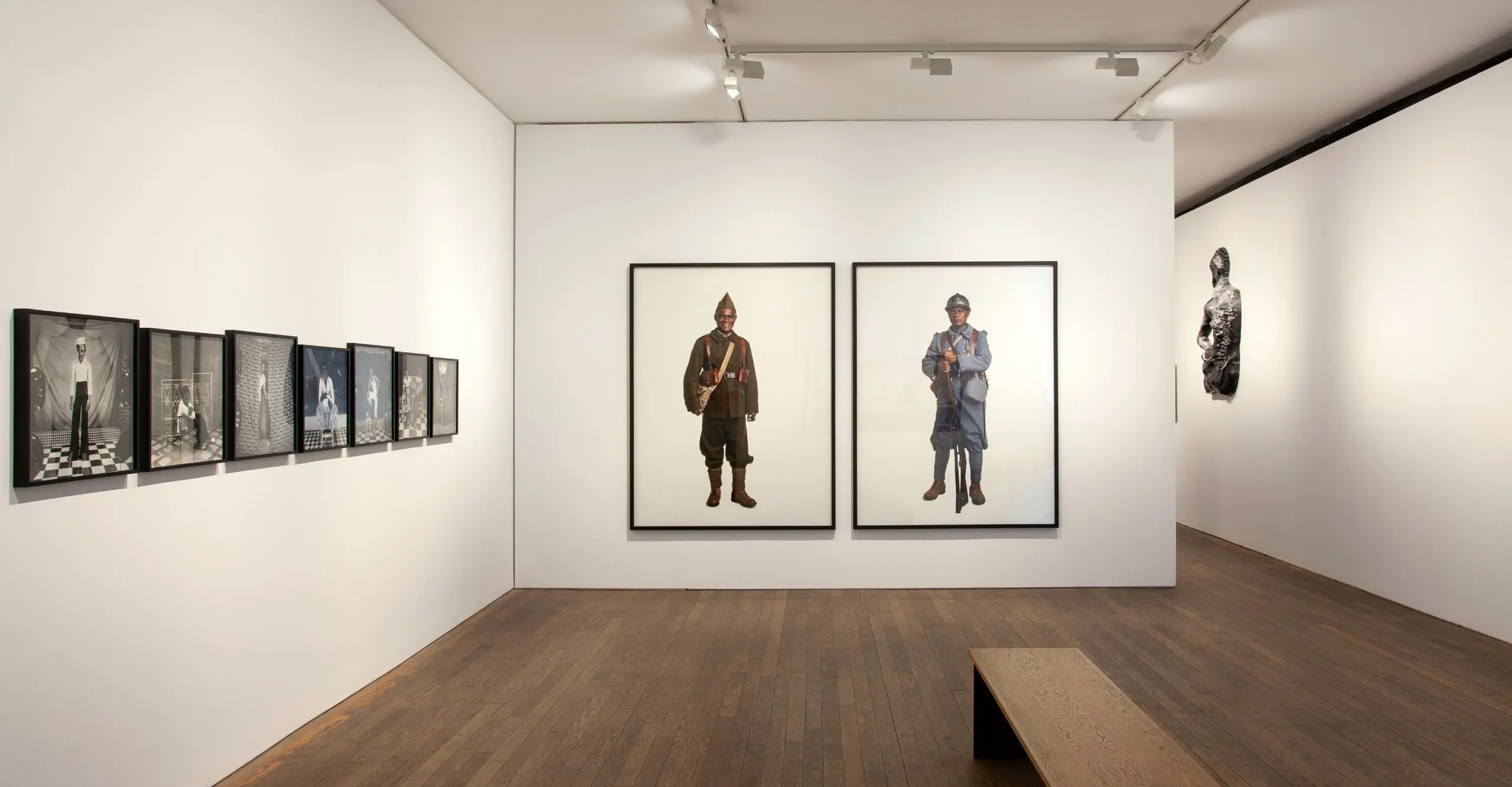 Installation view of Samuel Fosso’s work for the Deutsche Börse Photography Foundation Prize 2023 at The Photographers’ Gallery