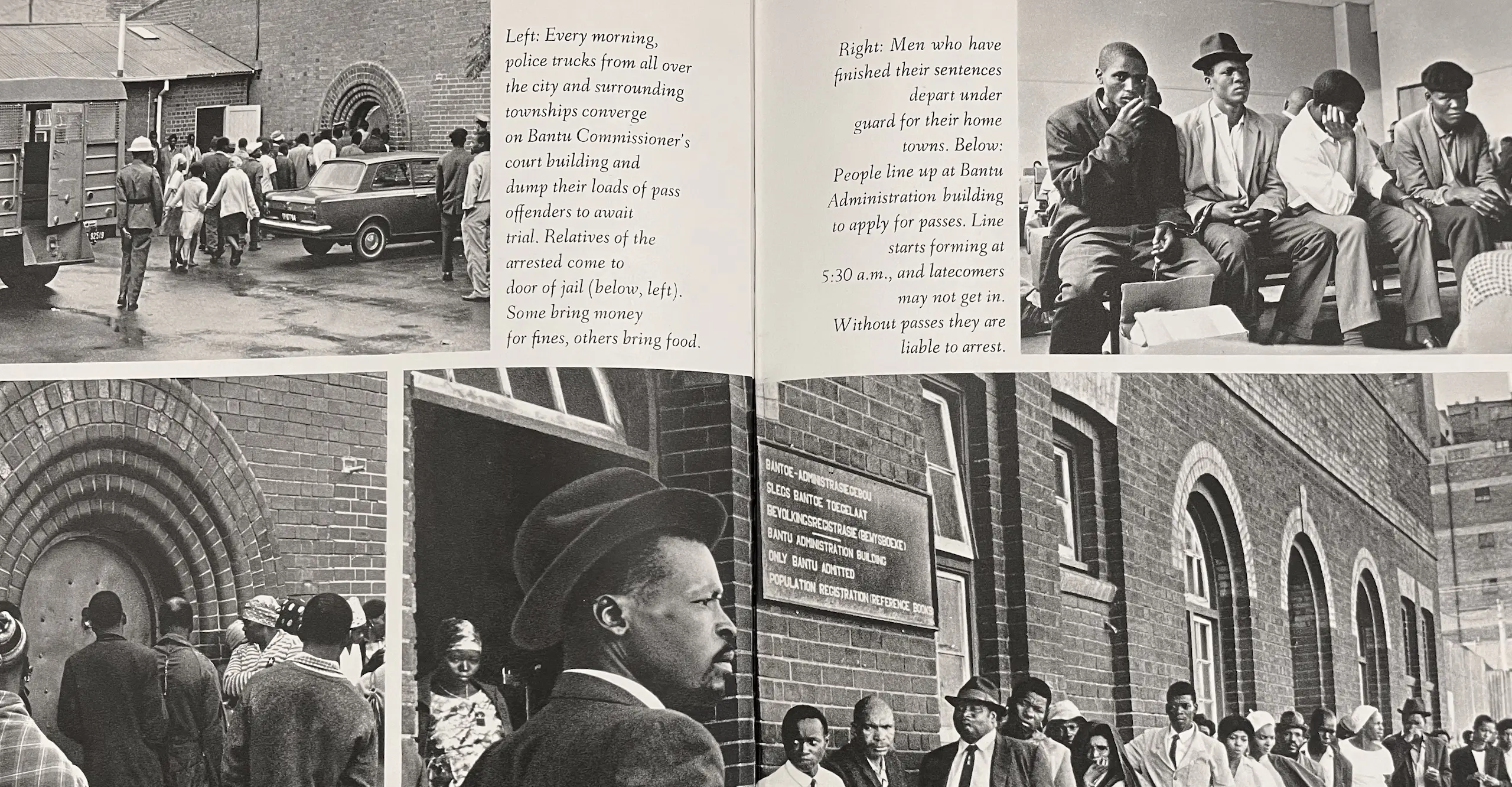 Partial spread of a book featuring photographs and text