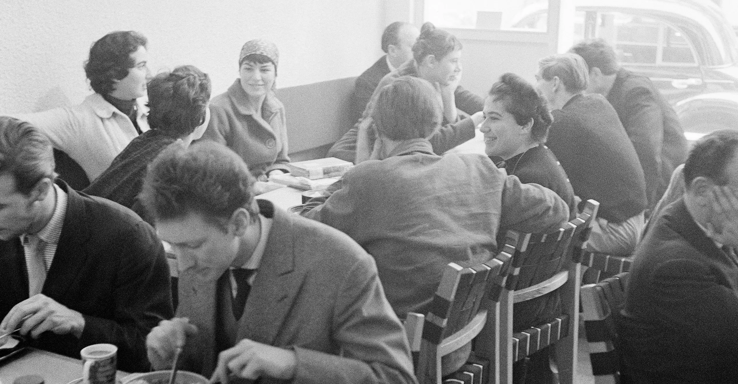 Partisan Coffeehouse revelers enjoying a spot of lunch, as seen at the photographers gallery