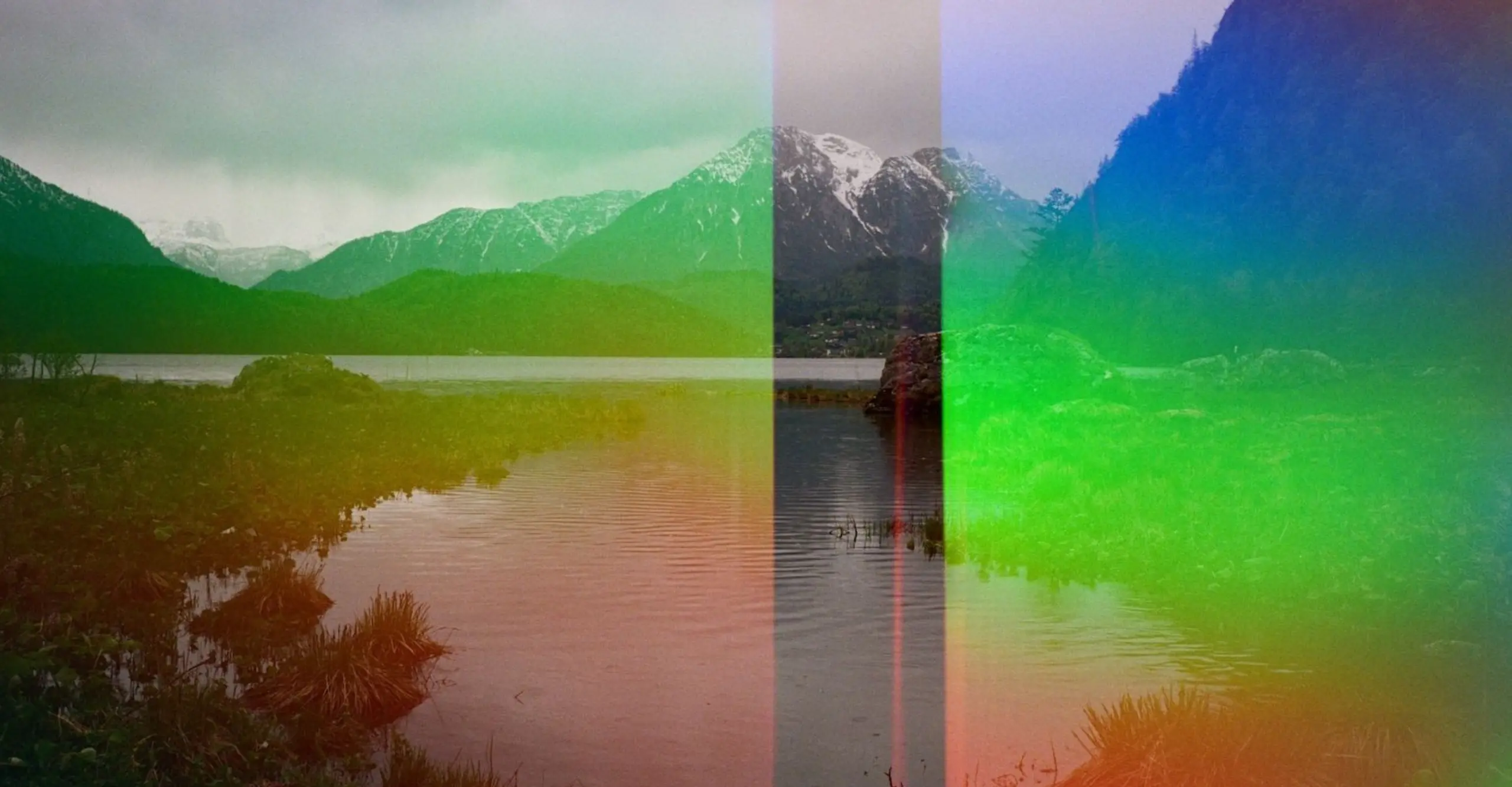 Mountain with multi colour effect 