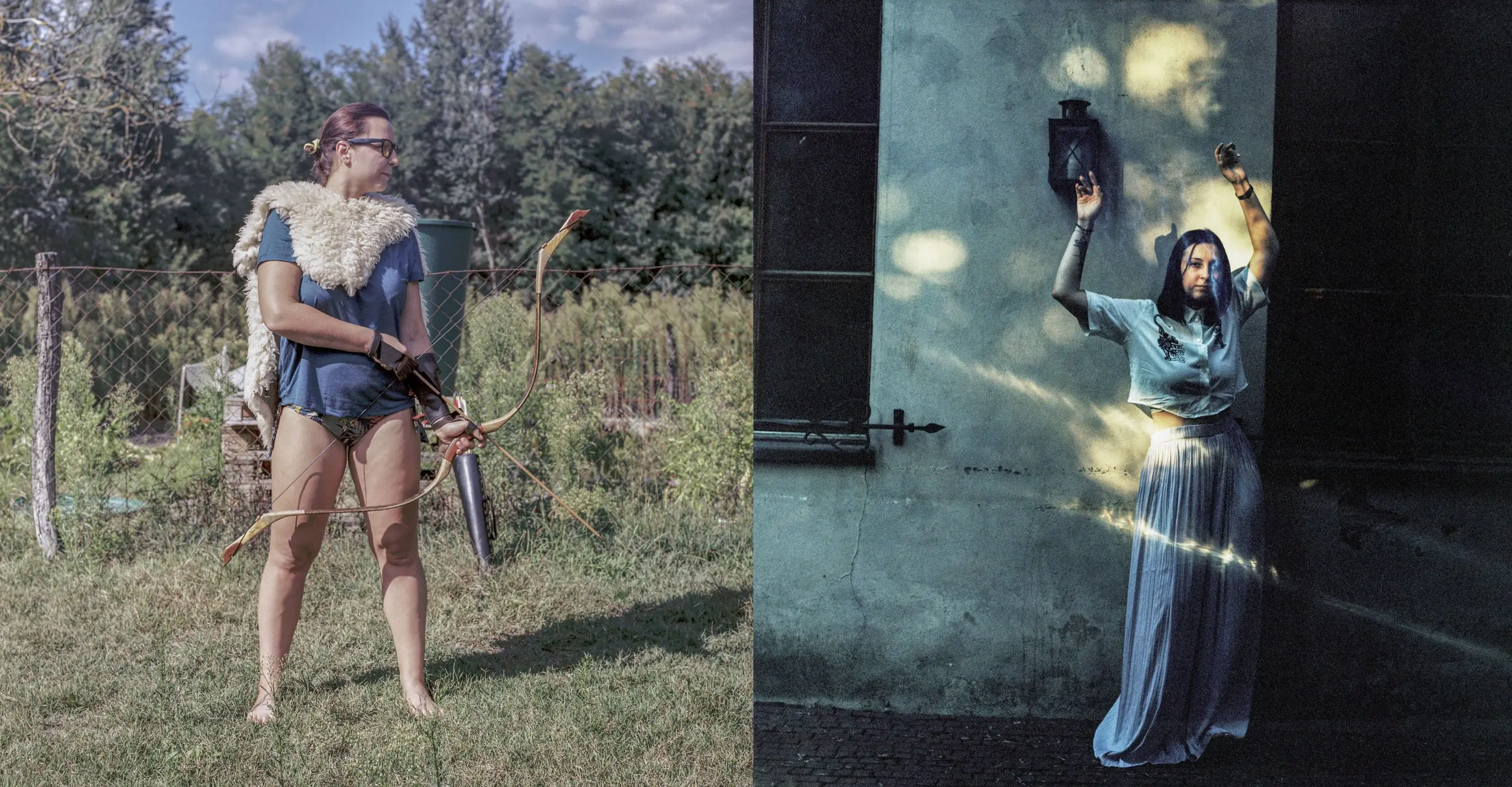 colour photos of 2 young women