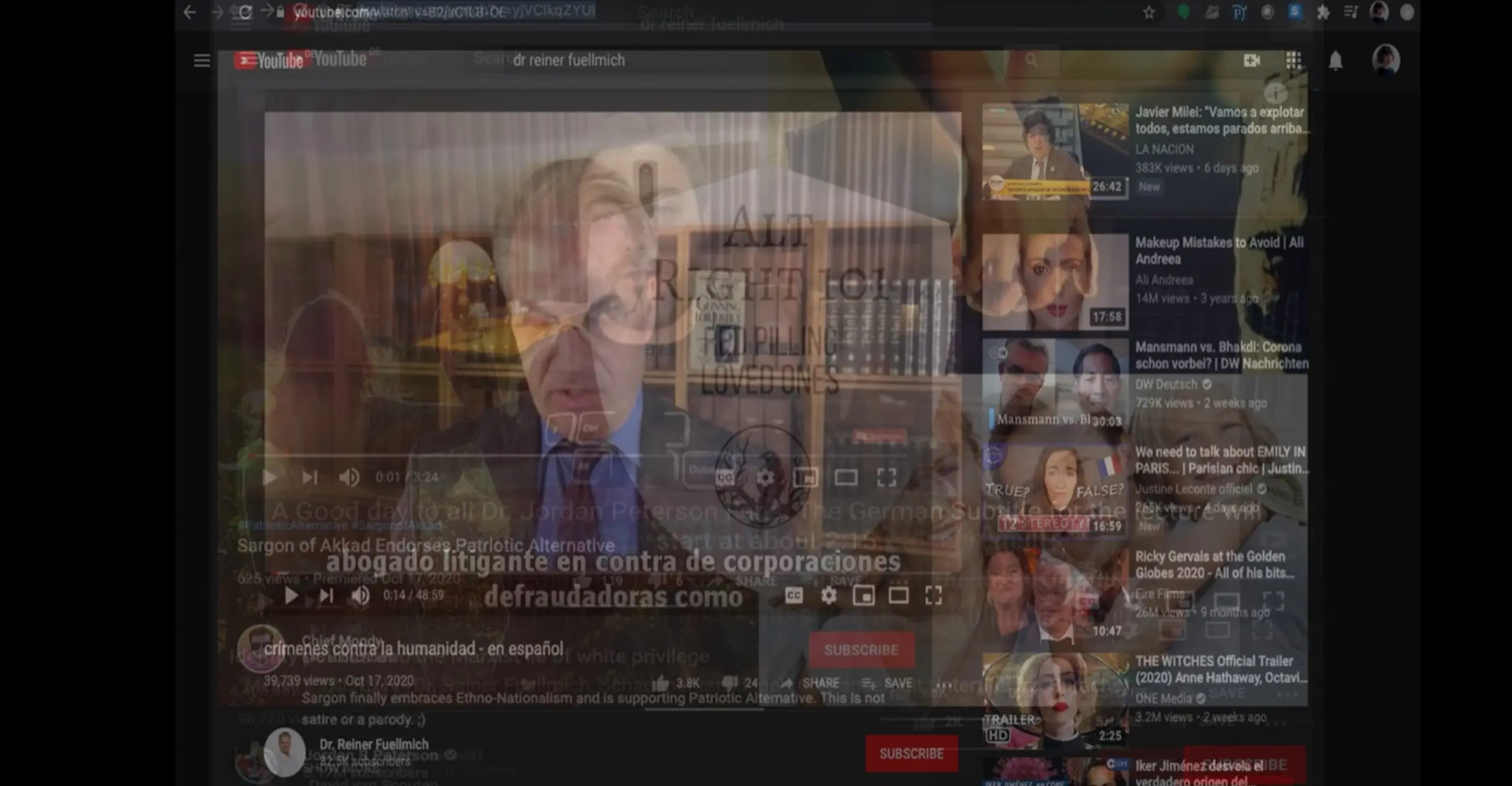 Amalgamation of conspiracy theory and white supremacy videos, speculative image from Within the terms and conditions, courtesy of Caroline Sinders, 2020