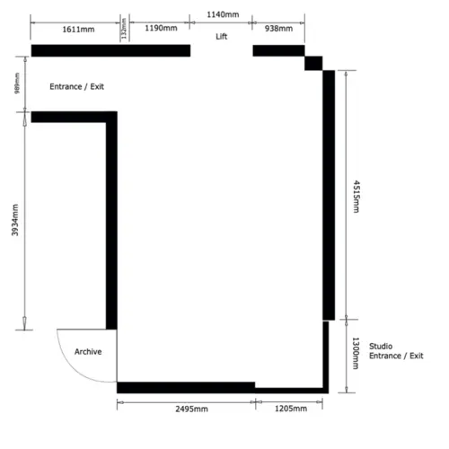 Floor plan of a project space