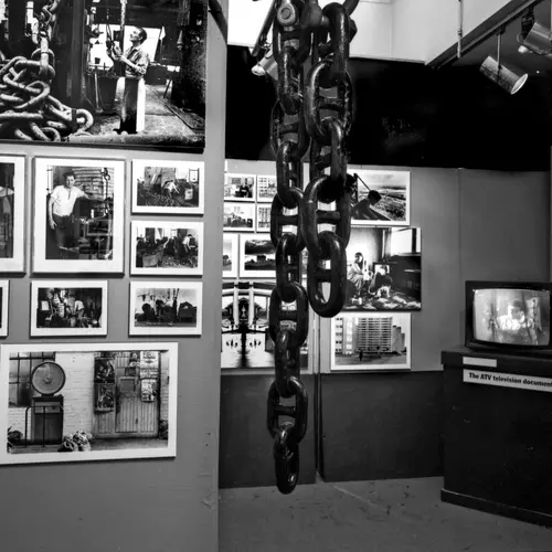 Installation of Vulcan's Forge: Janine Wiedel, 1979, at The Photographers' Gallery