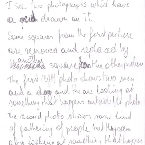 Postcard with writing. 