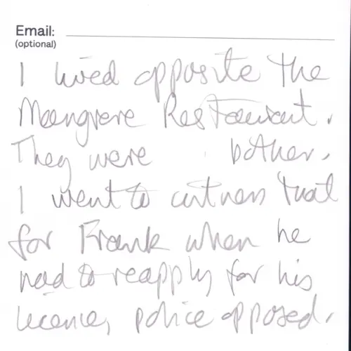 Postcard with writing. 