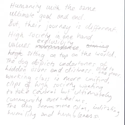 Postcard with writing. 