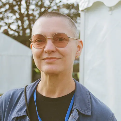 Portrait photo of artist, filmmaker and cultural activist Andrea Luka Zimmerman