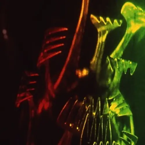 Equivocal Forks, 1977. Edition of 2, laser transmission, 11" x 14". Courtesy Center for Advanced Visual Studies Special Collection, MIT Program in Art, Culture and Technology (ACT).