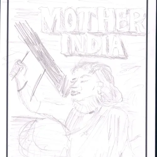 Postcard with drawing of a woman with a yoke over her shoulder.