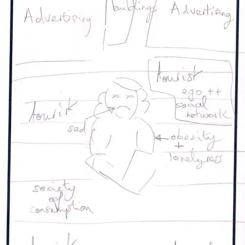 Postcard with diagram and writing