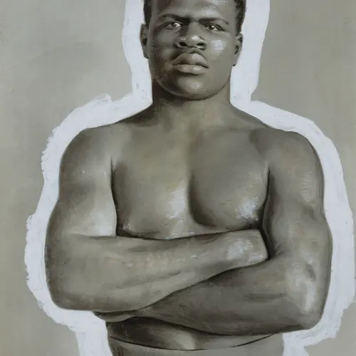 Portrait of a half naked man with his arms crossed