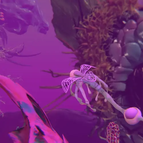 A pink digital fantasy world