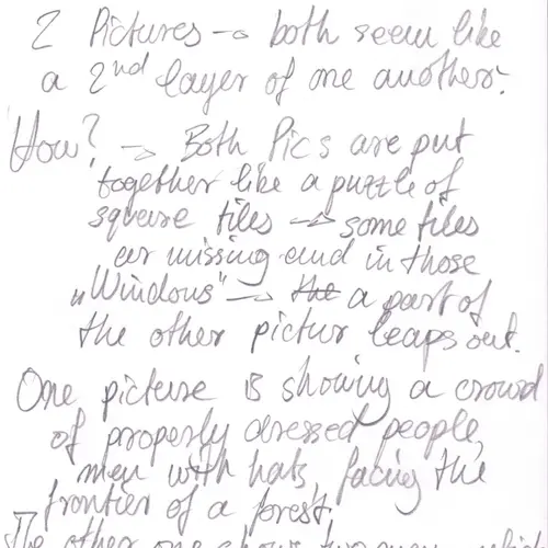 Postcard with writing. 