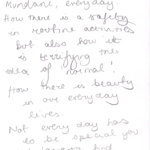 Postcard with writing.