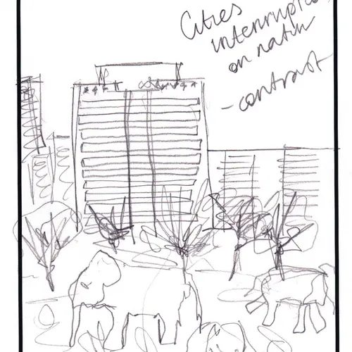 Postcard with drawing