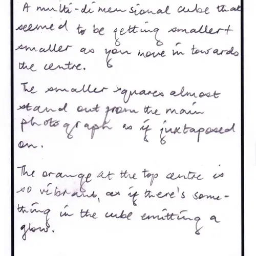 Postcard with writing.