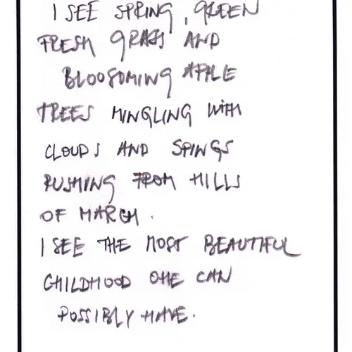 Postcard with writing.