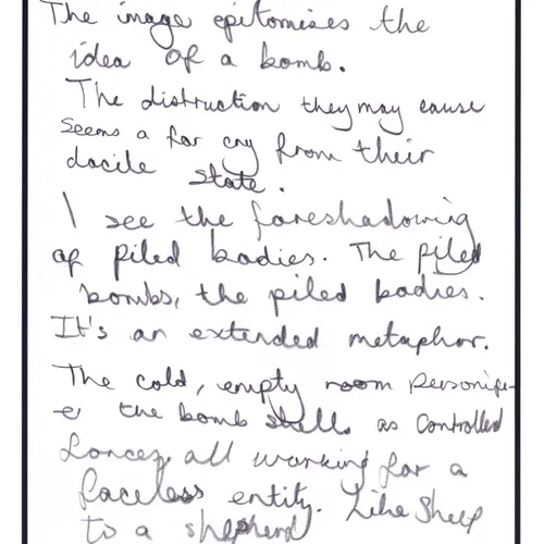 Postcard with writing