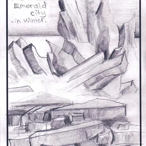 Postcard with drawing of an iceberg