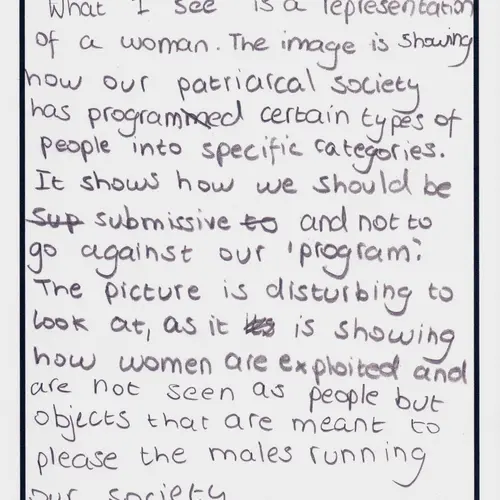 Postcard with writing.