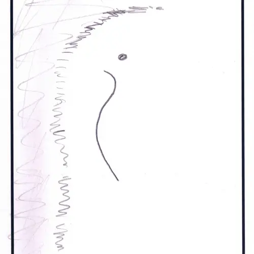 Postcard with abstract drawing.