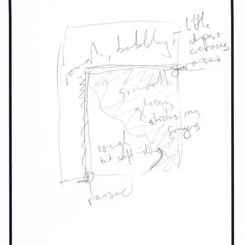 Postcard with abstract drawing.