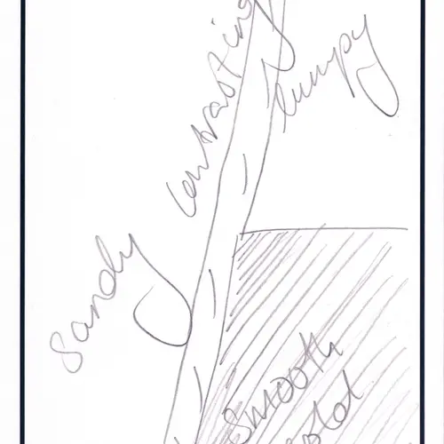 Postcard with abstract drawing.