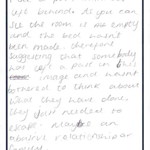 Postcard with writing.