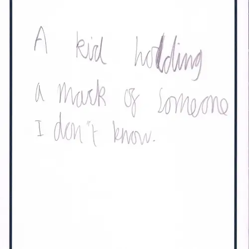 Postcard with writing.