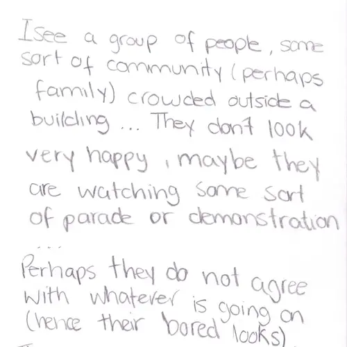 Postcard with writing.