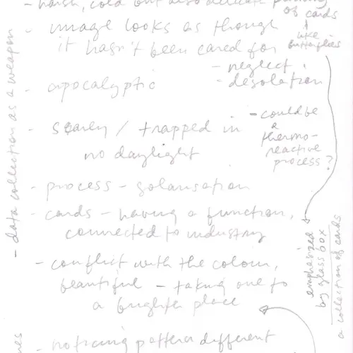 Postcard with writing.