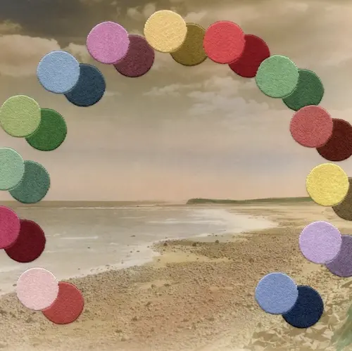 Seaside with a rainbow of dots