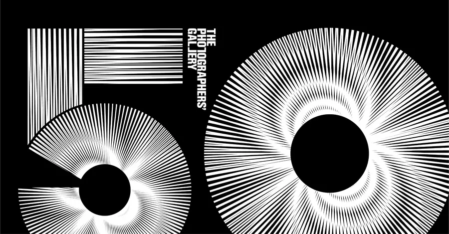 TPG's 50th logo which is a massive white 50 on a black background