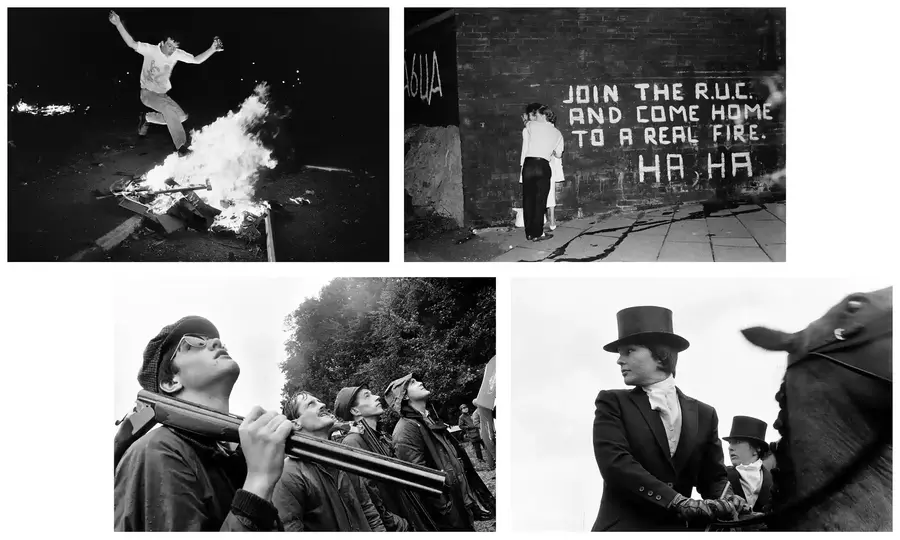 Four images by Gilles Peress from Whatever You Say, Say Nothing