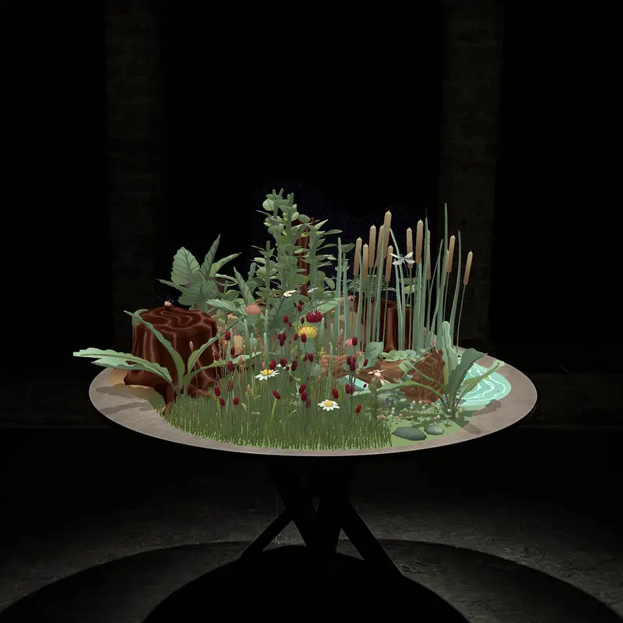 AR image of insect and us, at the photographers' gallery