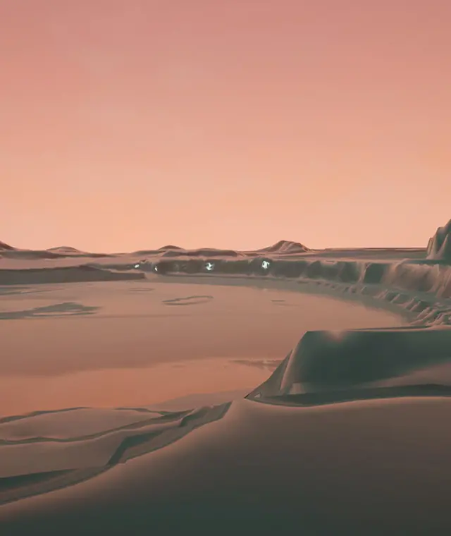 Computer generated photograph of a martian land by Cleries Helle for the exhibition How to Win at Photography at the Photographers' Gallery