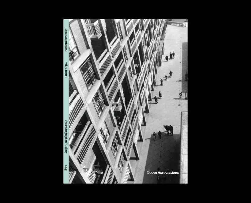 Scan of the cover of Loose Associations, featuring a photograph by Roger Mayne, available at The Photographers' Gallery Bookshop