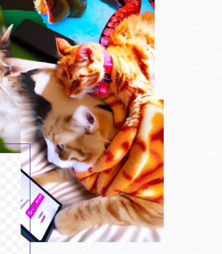 A composite AI image of cats