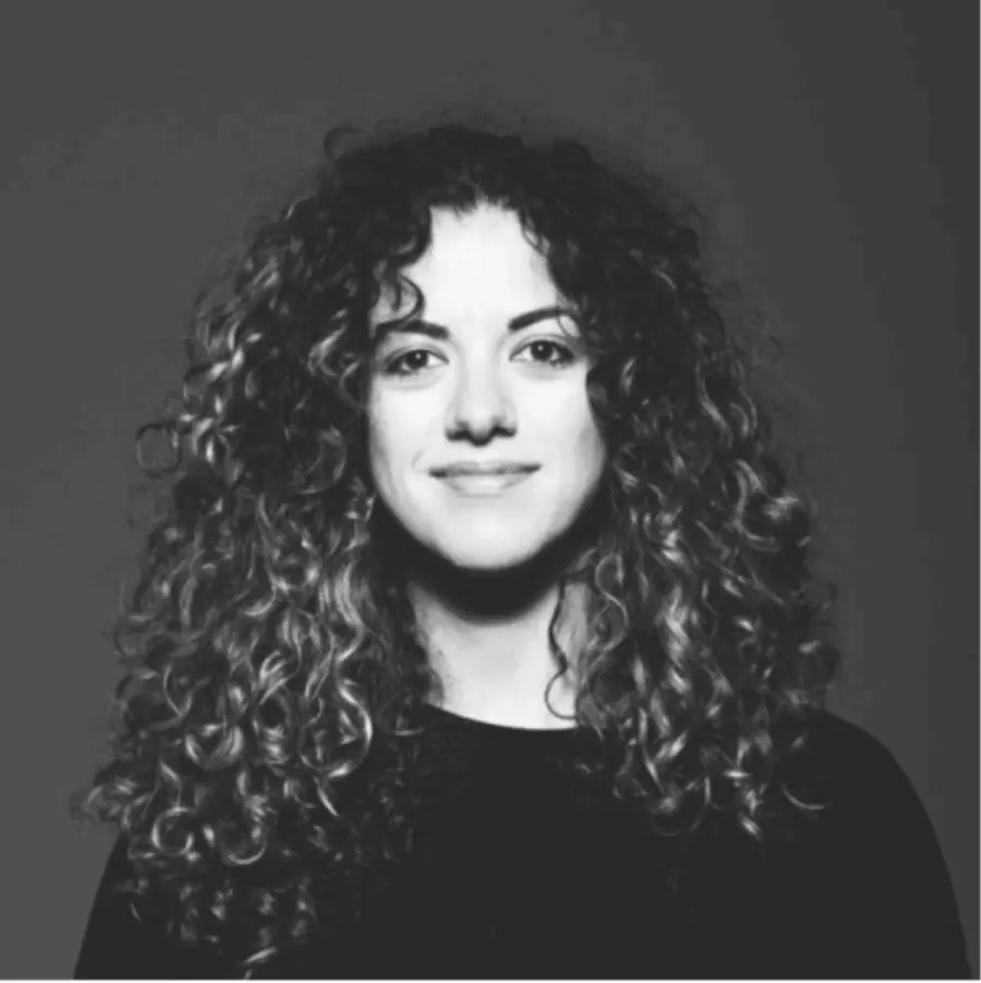 Black and white portrait of dancer Georgia Tegou.