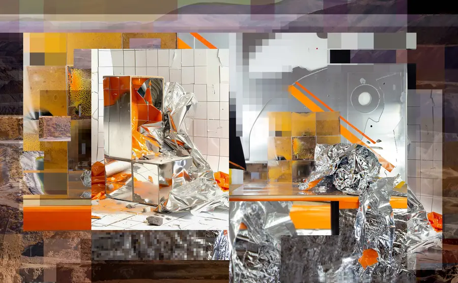 An abstract AI generated image of a collage of different surfaces of varying textures and colours.