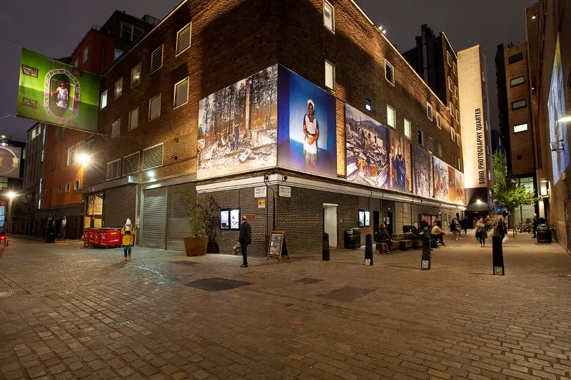 Installation of Gideon Mendel's Fire/ Flood